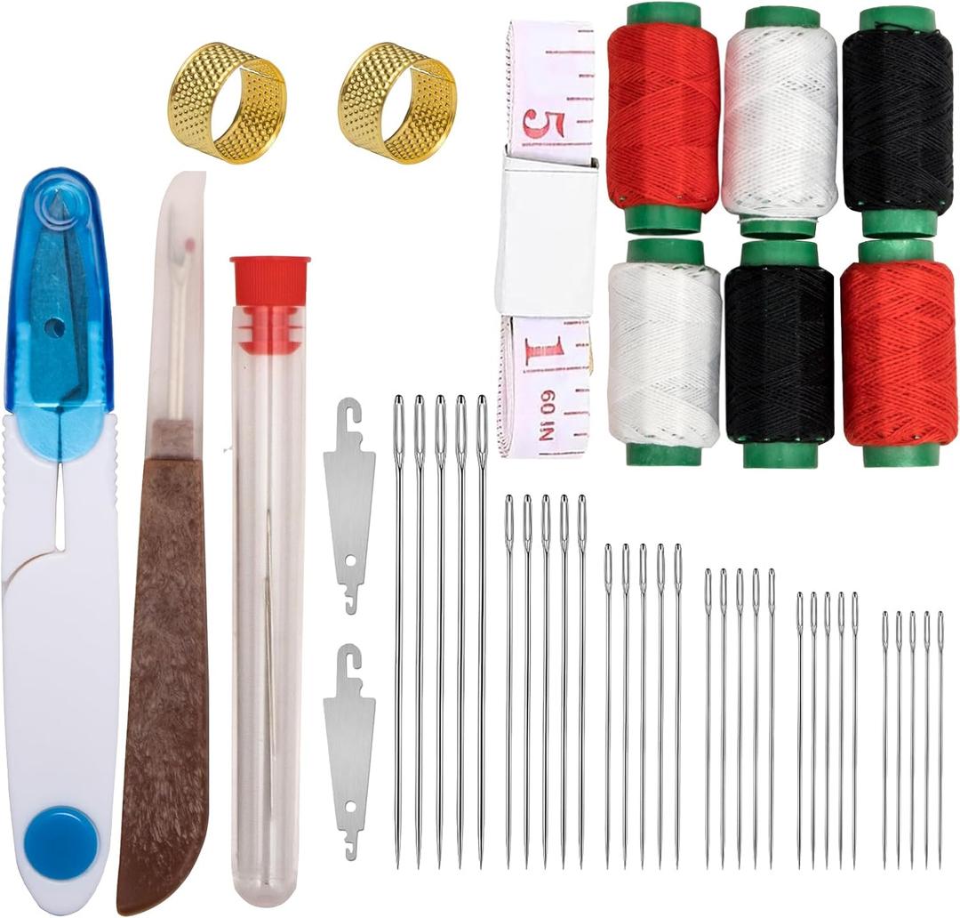 39Pcs Sewing Tool Set, Big Eye Steel Sewing Needle Kit, Stainless Steel Sewing Needles, Steels Needles for Hand Sewing, Suitable Sewing Supplies for Various Stages