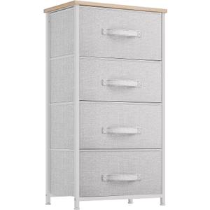 YITAHOME Dresser with 4 Drawers - Fabric Storage Tower, Organizer Unit for Bedroom, Living Room, Hallway, Closets - Sturdy Steel Frame