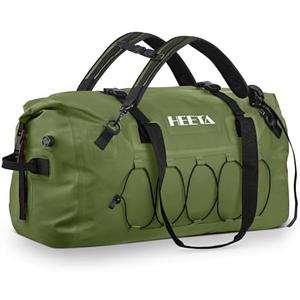 HEETA Waterproof Duffel Bag Motorcycle Dry Bag Backpack, 60L/80L Extra Large Rolltop Travel Duffle Bags with Straps & Handles for Kayaking Rafting Boating Canoeing Camping Gym Beach Cruise Ship