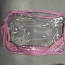 24 Pack Clear Makeup Bags Bulk Cosmetic Storage Bag Waterproof PVC Pouch with Zipper for Travel Organizer Plastic Toiletries Case for Women Traveling Bathroom, 7"x 4.7"x 2.4" (Pink)