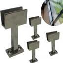 4X 304 Stainless Steel Square Glass Spigots Pool Fence Spigot Clamp, Black