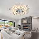 ZGLAOJT Semi Flush Mount 8 Light Ceiling Light Modern Metal Ceiling Lighting Chrome Light Fixture Chandelier for Farmhouse Kitchen Dining Room Bedroom Hallway Living Room