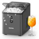Nugget Ice Maker Countertop  6 Mins Fast Ice Production, FLASHCHILL, 26.5 LBS/Day, Self-Cleaning, Compact Portable Design, Ideal for Home, Office & Parties