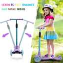 3 Wheel Scooter for Kids Ages 6-12,Kids Scooter with Light Up Wheels, Sturdy Deck Design, and 4 Height Adjustable Suitable for Kid Ages 3-12