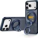 SYNCWIRE for MagSafe Ring Phone Holder, 360° Rotation Magnetic Cell Phone Grip Dual-Sided Magnets Phone Ring Kickstand Compatible with iPhone 17 16 15 14 13 12 Pro Max MagSafe, Android, Samsung etc.