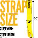 US Cargo Control 4" x 30' Winch Straps with Twisted Sewn Loops (10-Pack), 5,400 LBS Working Load Limit, Heavy Duty Flatbed Tie Downs, Yellow 4 Inch Straps for Flatbed Trailers and Trucks