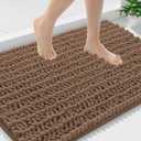 Smiry Bathroom Rugs Mat 36x24, Extra Soft Absorbent Chenille Bath Rugs, Non Slip Rubber Backing Machine Washable Quick Dry Bath Mats for Bathroom Floor, Tub, Shower, Home Decor Accessories, Mocha