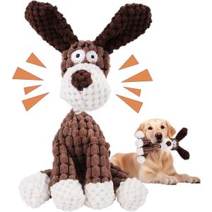 Indestructible Dog Toys,2026 New Dogs Plush Toy for Aggressive Chewers,Stuffed Toys Dogs Squeaky Durable Chew Toy for Indoor Pups Teething (B)