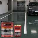 4 Gallon Epoxy Floor Paint kit (Medium gray,High-gloss,800 sq.ft) -100% solids| 6H hardness|20-year durability| Compatible with decorative color flakes,Concrete coating for Garages,Basements, Wall, 512 Fl Oz