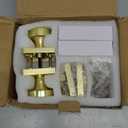 Haidms Brushed Gold Door Knob with Deadbolt, Zinc-Alloy Gold Exterior Door Knobs, Heavy Duty Brass Front Door Knob and Deadbolt Set(1 Pack)