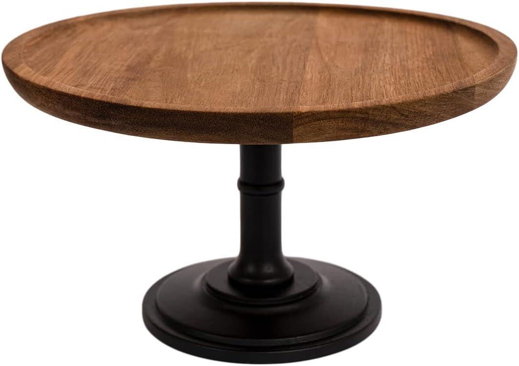 Wood Cake Stand Cake & Cupcake Display for Home & Kitchen Weddings & Birthdays by Bunam, Black