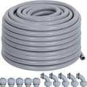 Liquid-Tight Conduit 50 ft and 10 Pieces of Connector Kit, Electrical Conduit 1/2 50ft w/UL Certification, Flexible Conduit with 5 Straight and 5 90-Degree Conduit Connector Fittings