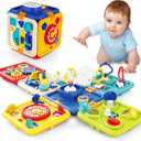 Busy Board for 1+ Year Old Girl & Boy Gifts, Montessori Toys for 1 2 3 4 Year Old Toddler, 6-in-1 Educational Early Development Toys for Toddlers 2-4, Christmas, Birthday Gift for 1-4 Year Old Kids