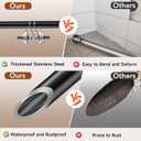 Sliding Door Security Bar, 17-46 Inches Adjustable Patio Door Security Bar, Matte Black Sliding Door Lock Bar with Rubber Tips, 1 Inch Diameter Window Security Bar for Home