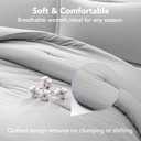 Quataly Queen Comforter Sets Lightgrey,3PCS Soft Lightweight Breathable Bedding Comforter Sets for All Season, Queen Size(90''90'' Comforter & 2 Pillowcases)
