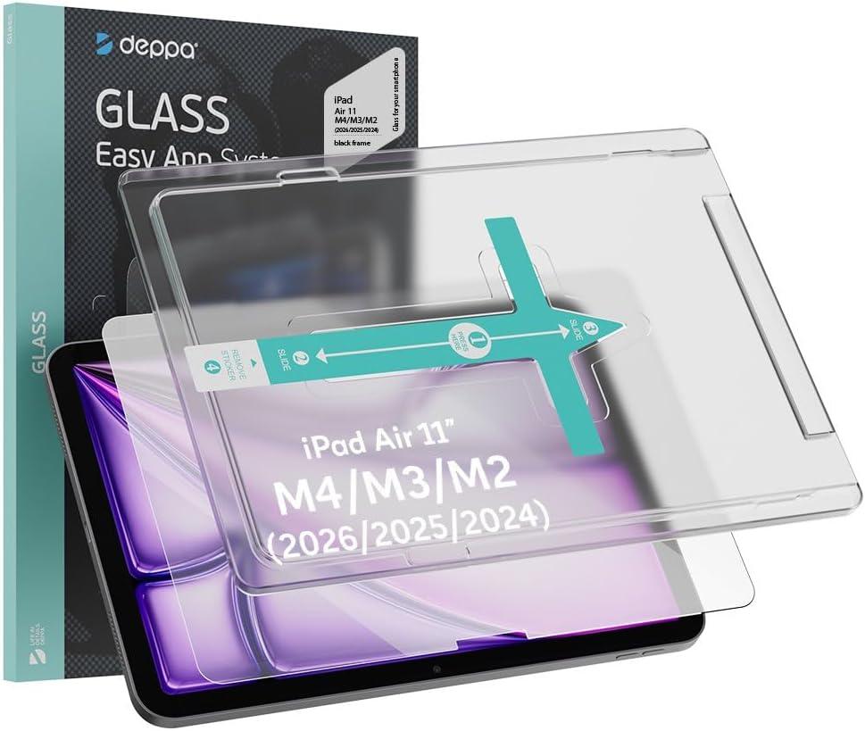 Deppa for iPad Air 11-inch M4/M3/M2 (2026/2025/2024, 8th/7th/6th Gen) Screen Protector with Easy Installation Kit Face ID & Apple Pencil Compatible, Anti-Glare, Scratch-Resistant, Full Coverage, HD Clear