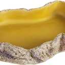 REPTIZOO Reptile Food Dish Terrarium Water Bowl Food Feeding Bowl for Reptile Amphibian Pets Medium(6.8" x 5" x 1.3")