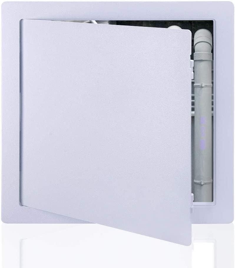 Suteck Plastic Access Panel for Drywall Ceiling 14 x 14 Inch Reinforced Plumbing Wall Access Doors Removable Hinged White 14 x 14
