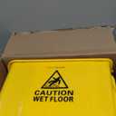 Mind Reader Mop Bucket with Wringer (Mop Not Included), 5.5 Gallon Cleaning Bucket with Wheels and Handle, Upward Press Wringer, Small Mop Compatible, Yellow