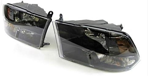 Pair 2013 to 2017 Ram 1500 OEM Black Housing Quad Combination Headlamps