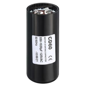 PATIKIL Motor Start Capacitor, 850-1020uF/Mfd 125V 50/60Hz CD60 Run Capacitor for Electric Motor Starts