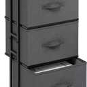 OLIXIS Dresser Storage with 3 Drawers, Fabric Dresser Tower, Grey, 11.8"D x 16.7"W x 30"H