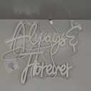 ineonlife Always Forever Neon Sign 15.4x12.6 inches Love Oh Baby White Letter LED Neon Lights for Bedroom Wall Decor Words USB Powered for Room Living Room Bar Club Hotel Party Wedding Engagement Wall Hanging