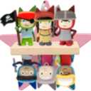 Taladad Shelf Wall Mount for Toniebox Tonie Figures Character,Star Magnetic Wooden Shelf Compatible with Tonie Audio Toniebox Starter Set (pink- small star)