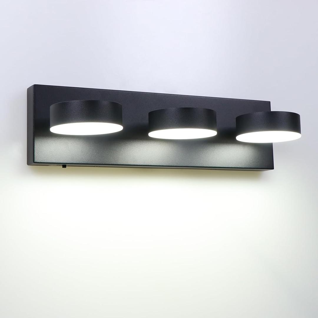 Modern Bathroom Vanity Light Fixtures,4-Light Matte Black Bathroom Wall. 4 Light, Look the Photo