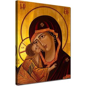 ARNLRDYA Mary Icon Wall Art Orthodox Jesus Icon Wall Decor Prayer Room Poster Religion Picture Christianity Painting Canvas Print for Home Bedroom Decoration with Frame Ready to Hang(12''Wx16''H)