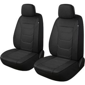 3D Air Mesh Car Seat Covers Front Sets Washable and Breathable Premium Cloth Automotive Vehicle Seat Covers for Cars Interior, Universal Fit for Most Cars, Sedan, Truck, SUV(Black)