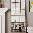 Antok Full Length Mirror, Floor Mirror 65" x 22" Rectangular Window Decorative Mirror, Metal Framed Decor Floor Mirror Art Pane Mirror Wall Decor for Bedroom, Living Room, Entryway, Bronze