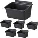 Sumnacon Slatwall Bins 6 Pcs Slatwall Organizer for Garage Plastic Slatwall Storage Bins for Storing Garage Accessories Multiple Stackable Slatwall Tool Organizer for Workshops,Retail Store,Black