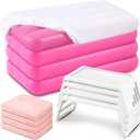 Windyun 16Pcs Kids Slumber Party Supplies -4 Kids Air Mattress with White Fitted Sheet, Breakfast in Bed Tray and Blanket,Foldable Table Toddler Inflatable Bed for Sleepover Slumber Party Teepee Tent