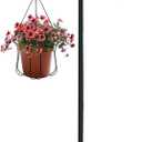 MIPON 78 Inch Double Shepherds Hooks for Outdoor Bird Feeder,Hanging Plants,Solar Light,Adjustable 78/62/46/30 Inch,3/4 Inch Width Garden Shepards Hook