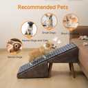 Dog Ramp for Bed and Couch,Wooden Foldable Dog Ramp,17 Inch Working Height, Non-Slip Ramp with Replaceable Carpet for Small Senior Dogs, Furniture Ramp Protect Joints(Brown XL 17" H)