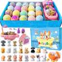 Bath Bombs for Kids with Surprise Inside for Girls Boys Toddlers, 20 Pack Organic Kids Bath Bombs with Surprise Inside, Kids Safe Handmade Bubble Bath Fizzies, Ideal Birthday Christmas Gift Set (20 Different Scents)