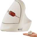 DAREU Ergonomic Vertical Wireless Mouse,2.4GHz / BT Optical Vertical Mice with Ergo Design for Comfort and Reduced Wrist Strain,3 Multi-Device Connectivity for Computer/PC/Laptop, Suit for Small Hands (Off-white)