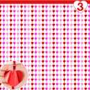 6 Pcs Heart Foil Fringe Curtains 3.3x6.6ft Valentines Day Photo Backdrop Foil Curtain Red Pink Heart Shaped Tassel Streamer for Valentines Party Decorations Bachelorette Wedding Anniversary