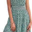 Summer Dresses for Women 2026, Sleeveless Casual Floral Mini Sundress with Pockets, Flowy A-Line Tank Beach Dress with Pocket, L