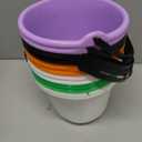 Qilery 12 Pcs Halloween Plastic Pumpkin Buckets with Handle, Multicolor, 7.09 x 5.91 x 5.91 inches (EXP 08/20/26)