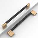 10 Pack Matte Black and Champagne Bronze 7-1/2 Inch(192mm) Hole Center Knurled Kitchen Cabinet Handles Cabinet Pulls Kitchen Drawer Pulls Hardware Handles Bathroom Cabinets Handles