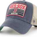 47 MLB Four Stroke Mesh Trucker Clean Up Adjustable Hat, Adult One Size Fits All (Boston Red Sox)
