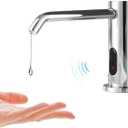 Automatic Touchless Soap Dispenser with 1000ml Capacity, Infrared Sensors, Built-in Sink Soap Dispenser for Bathroom, Kitchen, Commercial Use, Smart Home (Chromeplated)