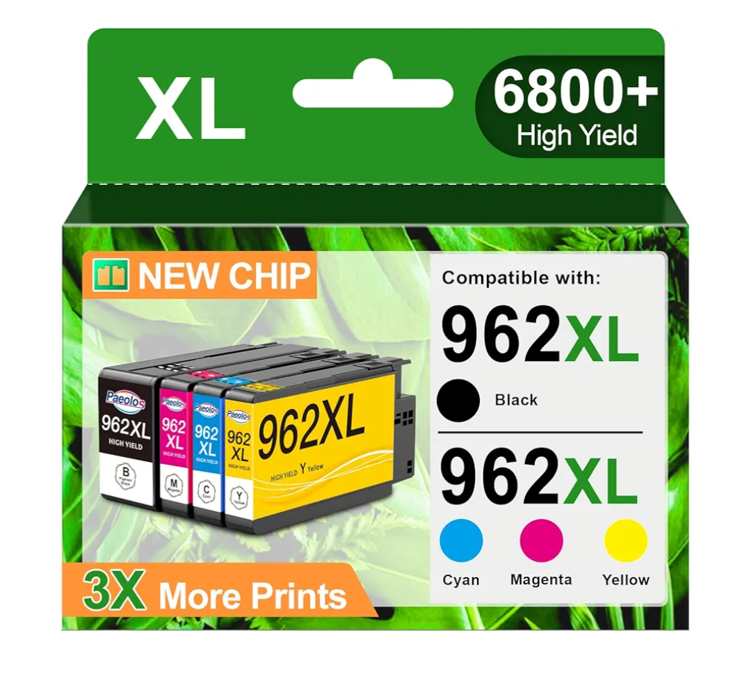 962 962XL Ink Cartridges Combo Pack for HP 962XL Ink Cartridges Combo Pack for HP 962 XL for HP Ink 962 for HP 9010 Ink Cartridge Officejet Pro 9010 9015 9020 9018 9025 Printer (962XL Ink 4Pack)
