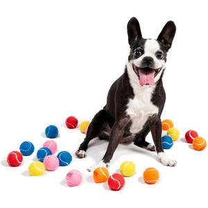 Midlee 1.5" Mini Dog Tennis Balls Bulk Set of 25 Assorted Colors