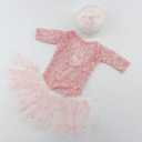 Newborn Lace Romper, 2 PCS Baby Girl Photography Props, Newborn Girl Photography Outfits with Flower Headband for Infants