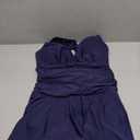 SHEKINI Women's V Neck Swim Dresses with Shorts Back Crisscross One Piece Bathing Suit with Skirt Non-Adjustable Swimsuit (X-Large, Deep Blue)