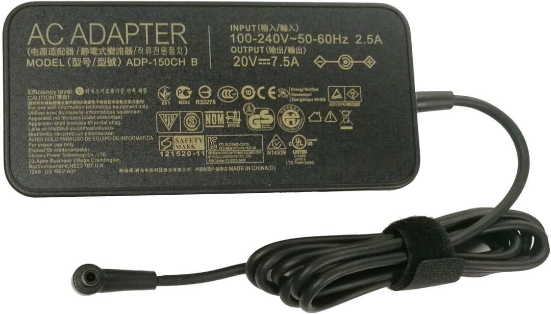 20V 7.5A 150W AC Adapter Charger for Asus ROG Strix G531 ROG G531 FX95D VX60G FA506 FA706 FX505DT G531GT-BQ012T G531GT-BQ020T TUF Gaming FX505DT-BQ035 ADP-150CH B