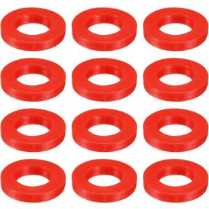 uxcell 12 Pcs Solid Silicone Flat Washer DN25 1-3/8" OD x 1" ID x 1/4" Thickness Large Washers O Ring Sealing Gaskets, Industrial Flat Silicone Spacer, Red